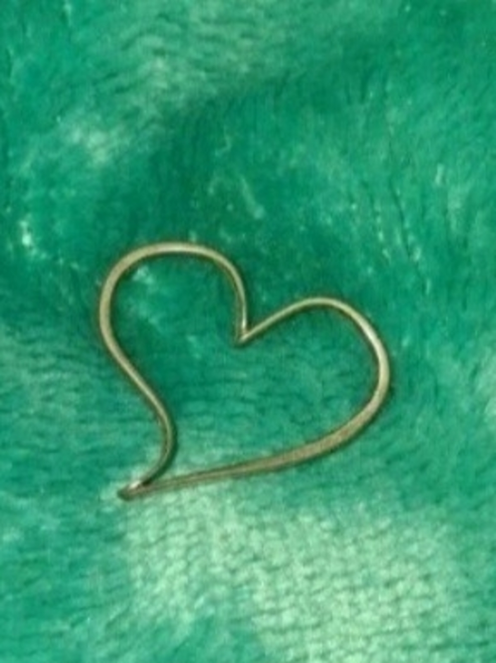 Gold Heart Wire Hoop Earring — Minimal Gold Heart Stud for Women